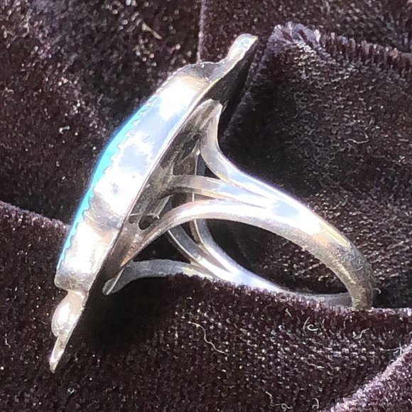 Vintage 8.5 Sleeping Beauty Turquoise Sterling Silver Ring by Bernadette Eustace - Picture 11 of 12